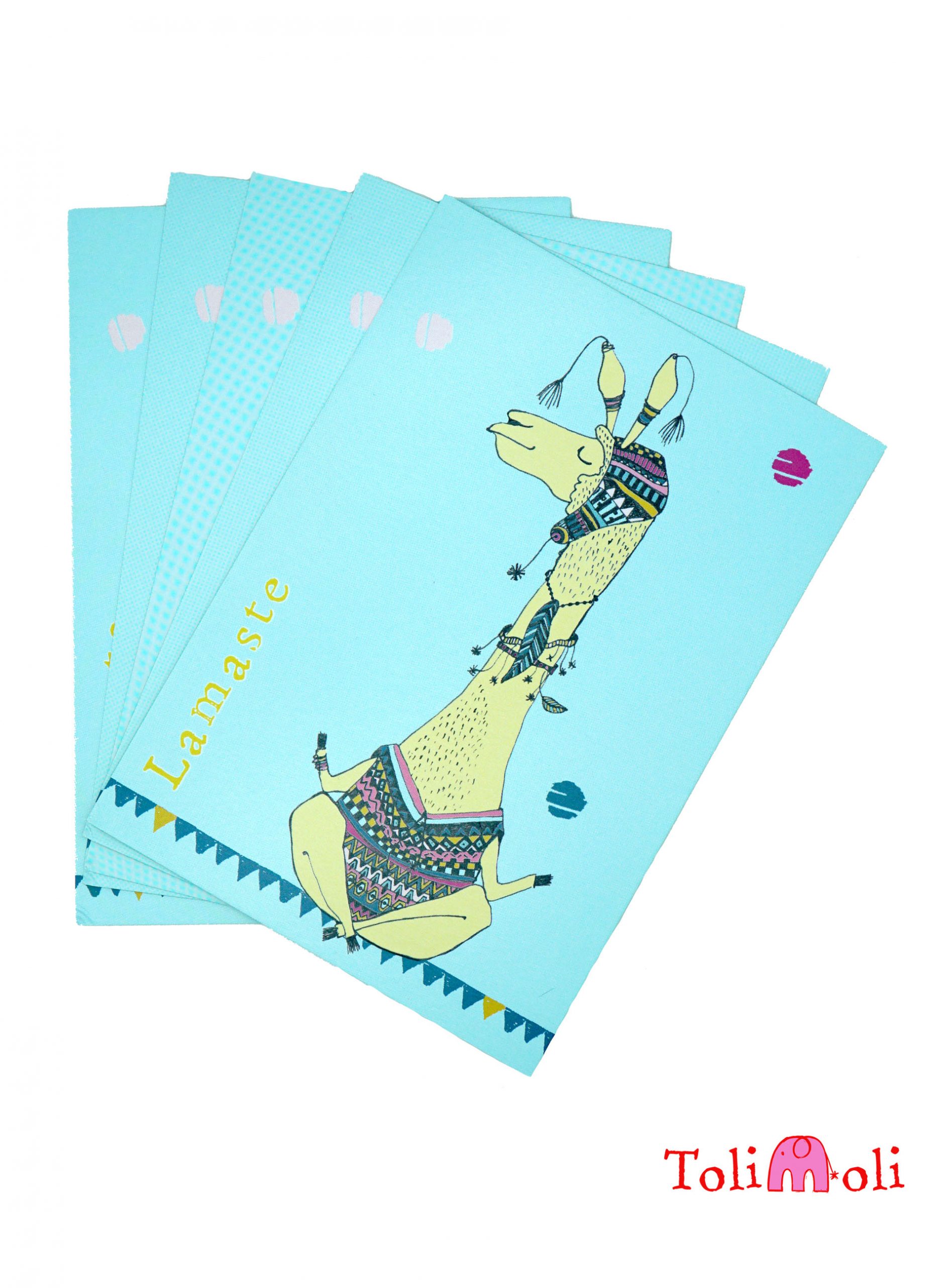 5-er-Pack Postkarte “Lamaste- Yogalama”