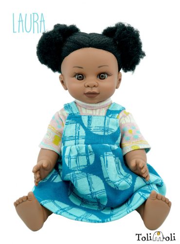 *Laura*  Schwarze Puppe mit Afrohaaren